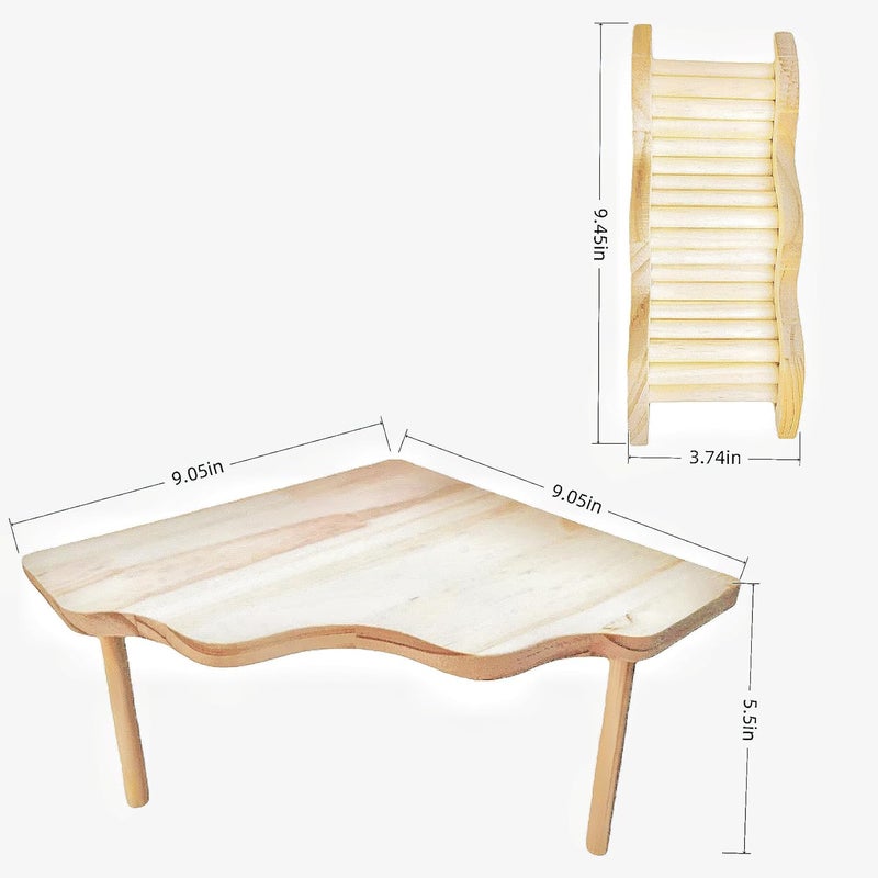 Feiena Wooden Hamster Platform for Hamster Cage Accessories Climbing Toys Dwarf Syrian Hamster Gerbil Rat Mice Degus or Other Small Pets (Triangle) - Image 2